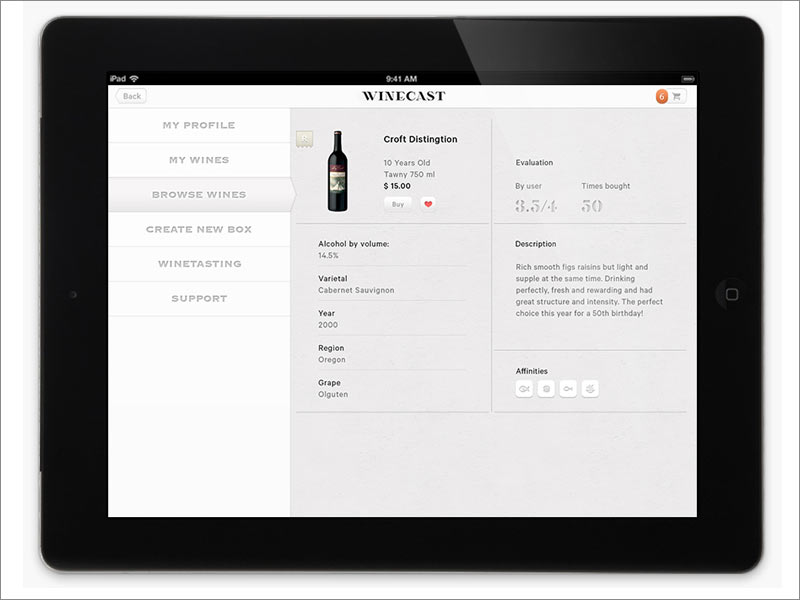 荷蘭在線品酒品牌Winecast ipad端網(wǎng)站內(nèi)頁設(shè)計(jì)