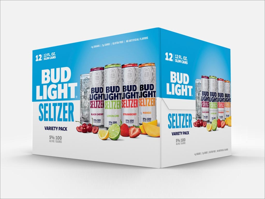 Bud Light水果味氣泡蘇打水外箱包裝設(shè)計(jì)