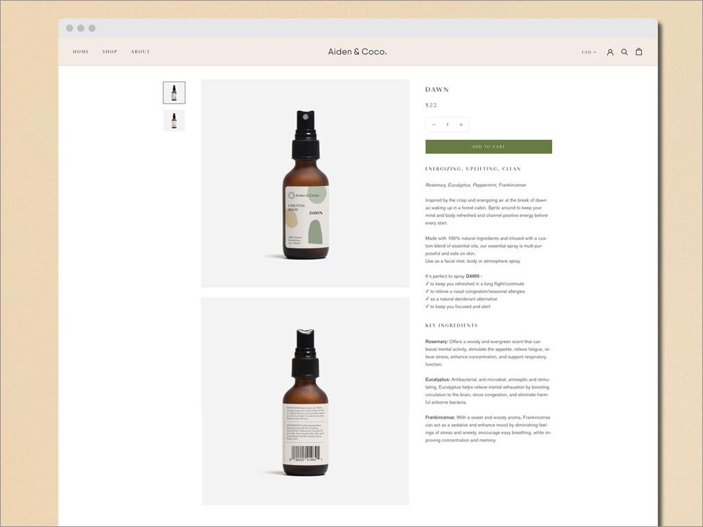 Aiden＆Coco香水品牌網(wǎng)站頁(yè)面設(shè)計(jì)