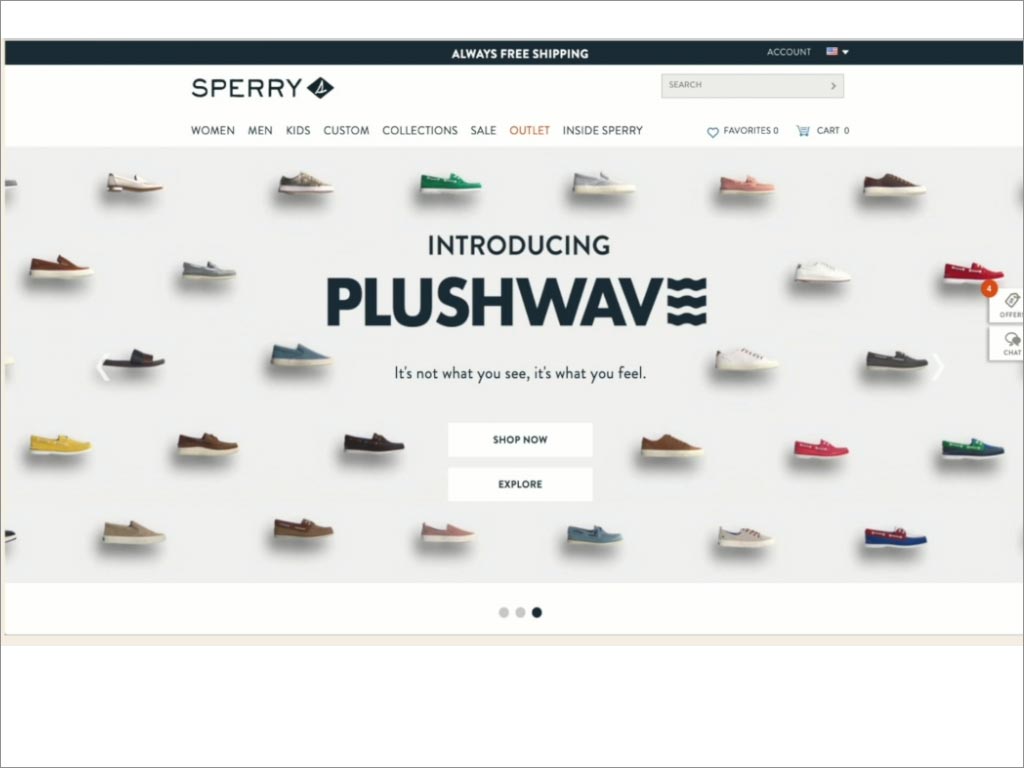 SPERRY PLUSHWAVE休閑鞋品牌網站設計