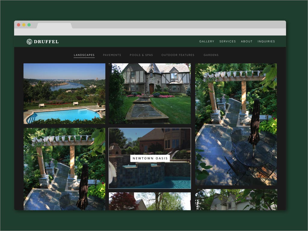 美國Druffel景觀設計服務公司品牌形象網站頁面設計