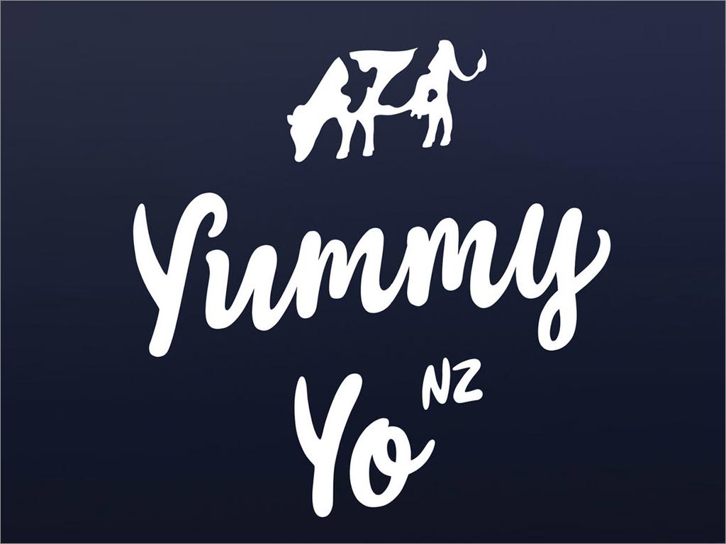 新西蘭Yummy Yo奶制品冷飲店logo設計