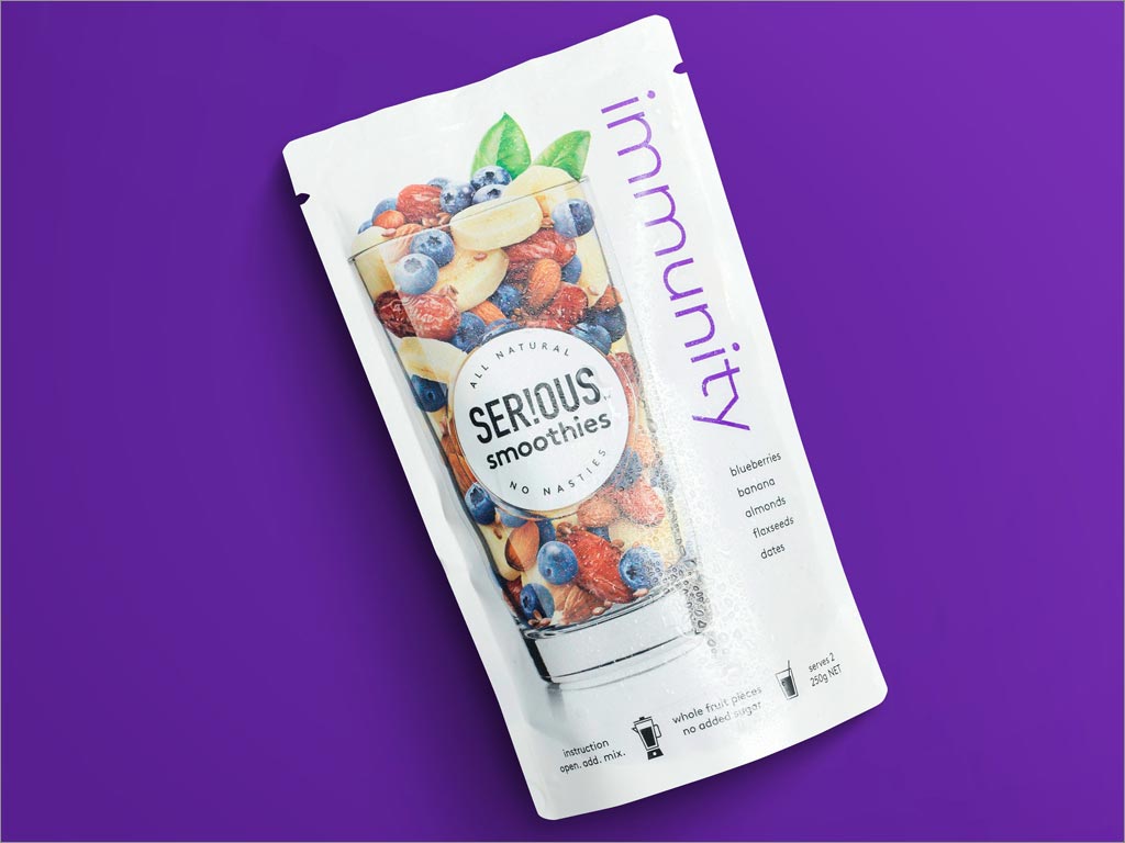 新西蘭Serious Smoothies水果冰沙飲料包裝設計