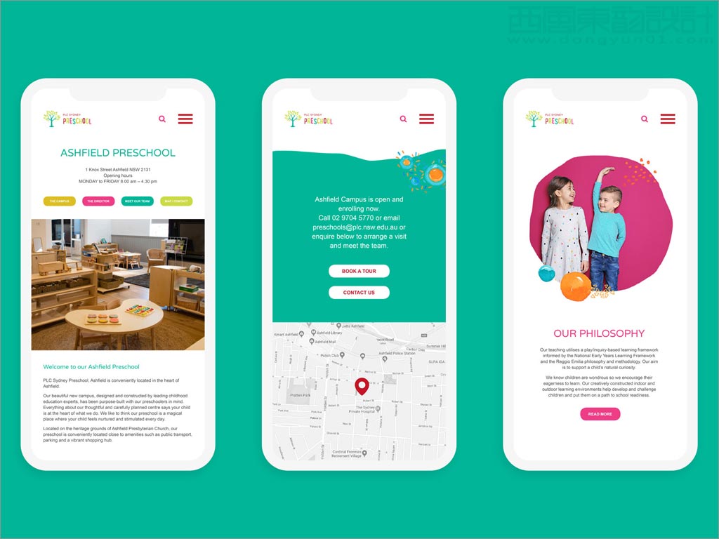澳大利亞悉尼PLC幼兒園品牌形象設計之移動端網(wǎng)站設計