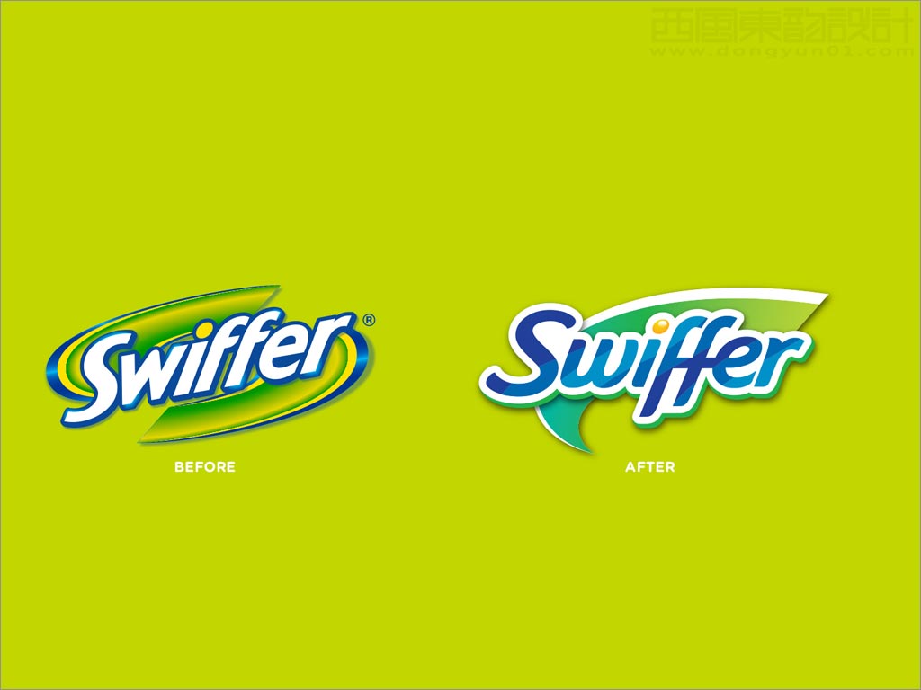 美國Swiffer拖把清潔用品新舊logo設計對比