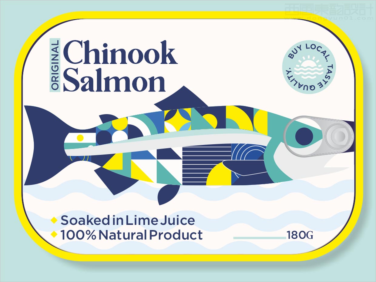 original Chicnook鮭魚海鮮罐頭產品包裝設計