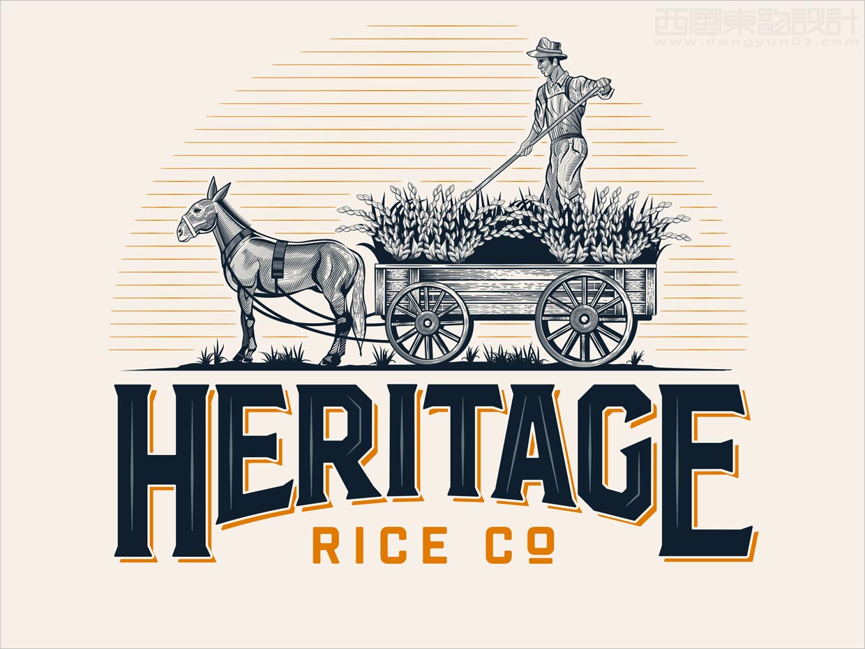 美國Heritage大米農產品logo設計