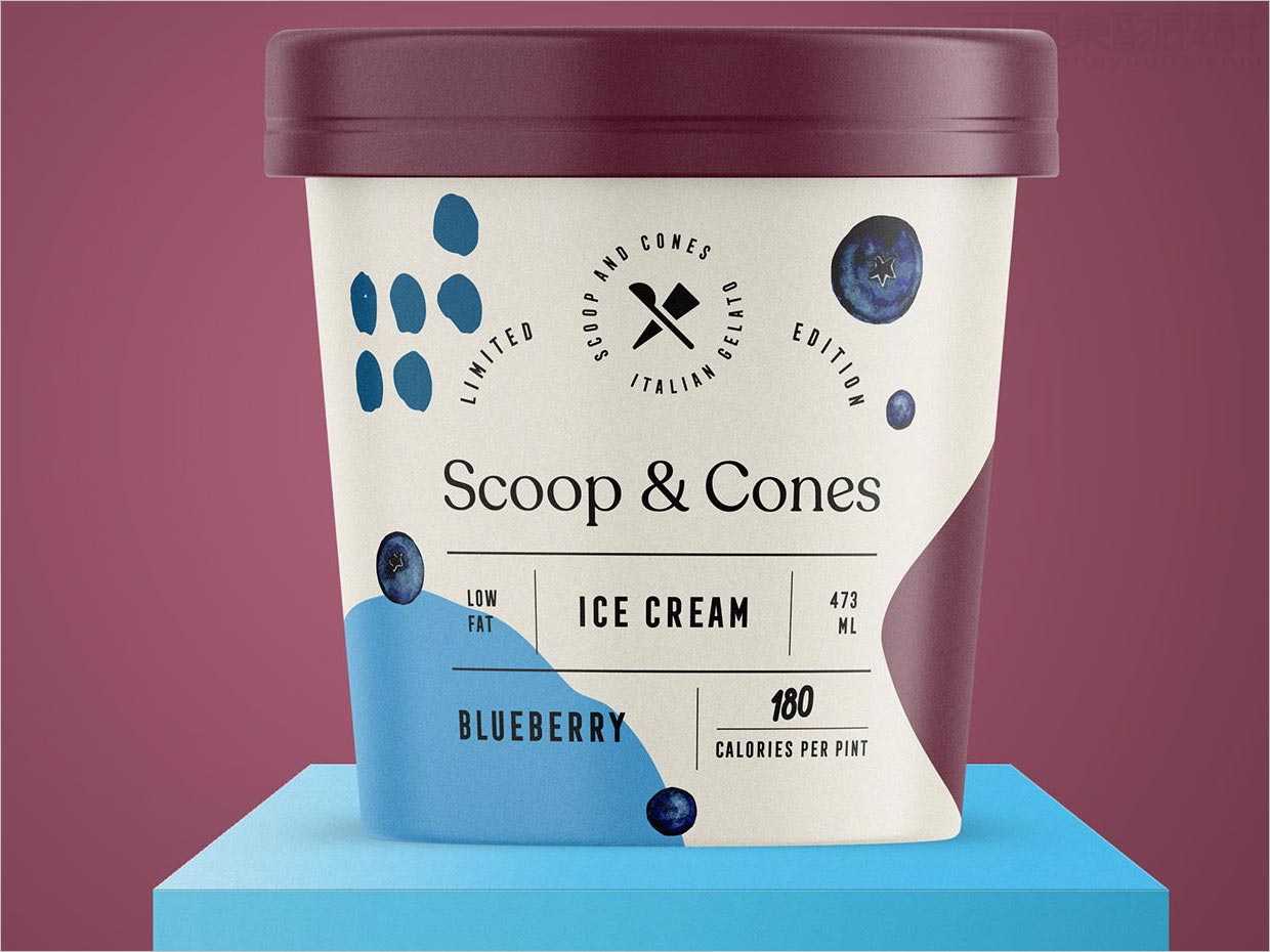 Scoop＆Cones藍莓味冰淇淋包裝設計