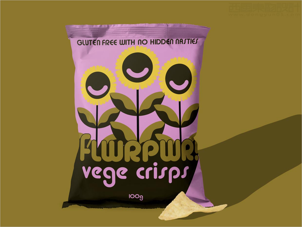 美國FLWRPWR Vege Crisps蔬菜水果脆片包裝袋設(shè)計