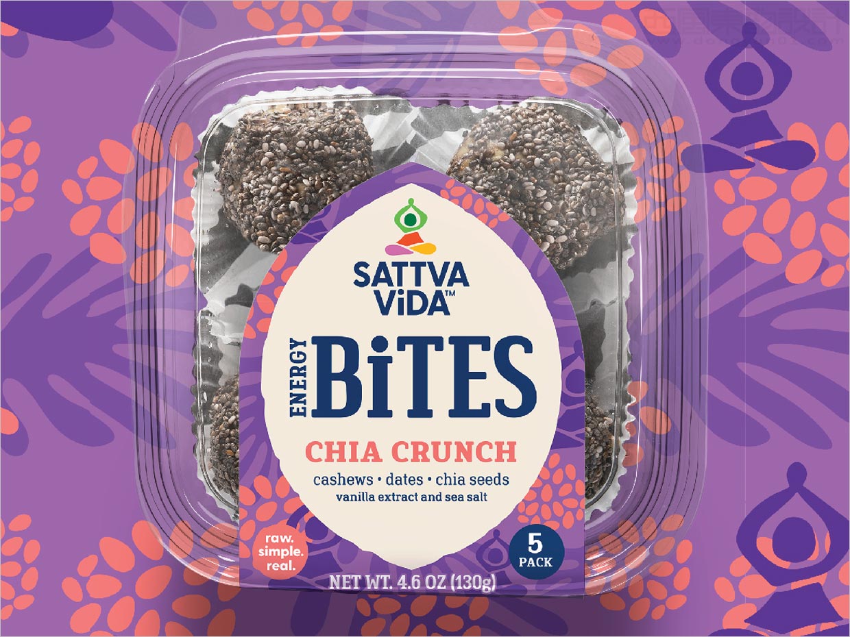 美國Sattva Vida素食小吃包裝設計之實物照片