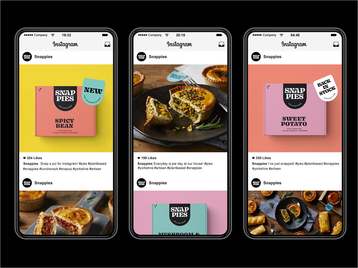 英國Snap Pies植物性素食餡餅食品移動端網站設計設計