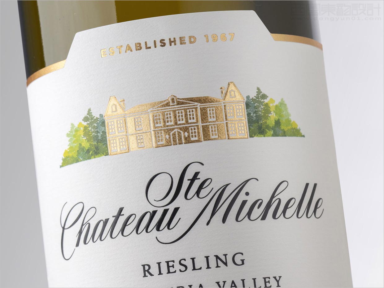 美國Chateau Ste. Michelle葡萄酒包裝設計之局部細節特寫